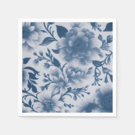 Guardanapo De Papel Papel Floral Azul Napkin