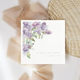 Guardanapo De Papel Papel Floral Botânico de Aguarela Lilás para Casam