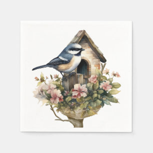 Guardanapo De Papel Papel Floral Chickadee Napkin