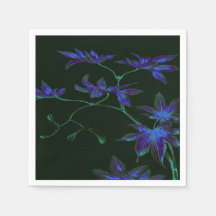 Papel Floral Japonês Azul e Verde - Nápoles