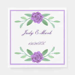 Guardanapo De Papel Papel Foliar De Folhagem Floral Roxo