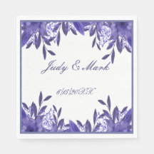 Papel Foliar Floral Azul Roxo Nápoles