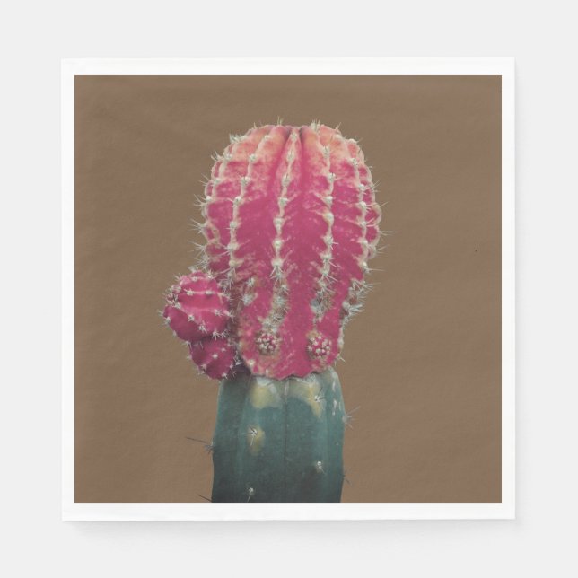 Guardanapo De Papel Papel Fotográfico de Cactus Rosa Napkins (Frente)