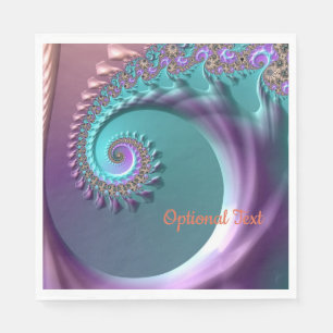 Guardanapo De Papel Papel Fratural Espiral Teal e Roxo Nápoles