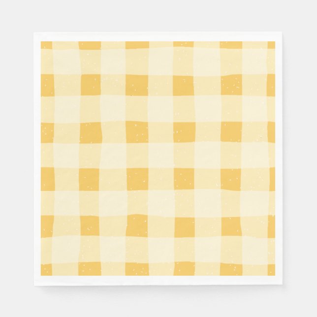 Guardanapo De Papel Papel Gingham Amarelo Nápoles (Frente)