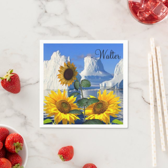 Guardanapo De Papel Papel Glaciar de Girassol Napkins (Insitu)