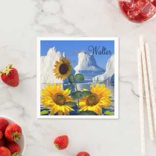 Guardanapo De Papel Papel Glaciar Sunflower Napkins