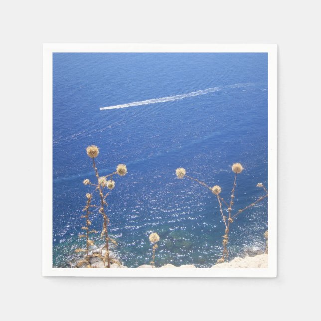 Guardanapo De Papel Papel grego no mar azul (Frente)