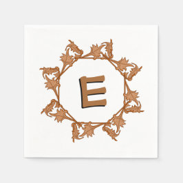 Guardanapo De Papel Papel guarnecido - Folhas em Círculo com Inicial