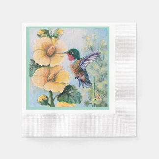 Guardanapo De Papel Papel Hummingbird & Hollyhocks & Cloth Napkins