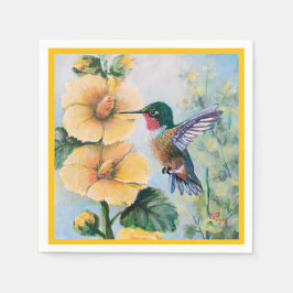 Guardanapo De Papel Papel Hummingbird & Hollyhocks & Cloth Napkins
