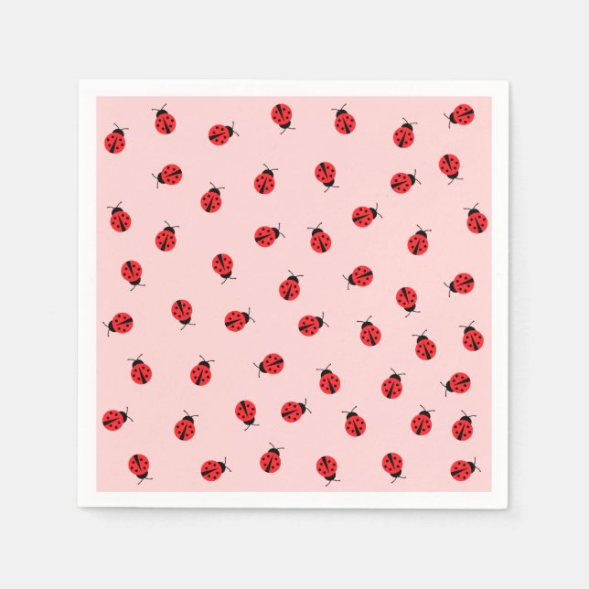 Guardanapo De Papel Papel Ladybug Rosa Napkins (Frente)