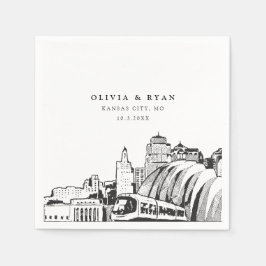 Guardanapo De Papel Papel Minimalista de Casamento de Kansas City