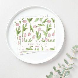 Guardanapo De Papel Papel Moderno Personalizado de Tulipa Rosa
