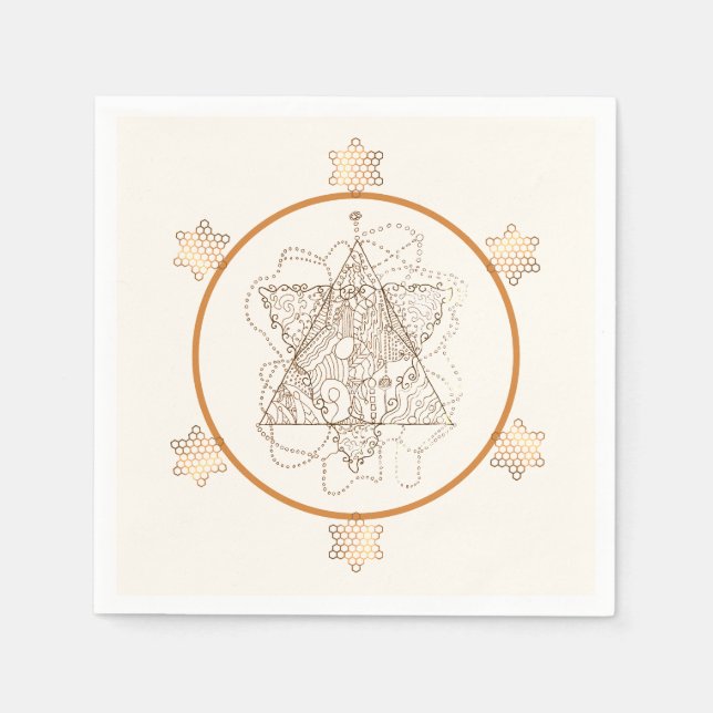 Guardanapo De Papel Papel muito elegante nas estrelas judaicas (Frente)