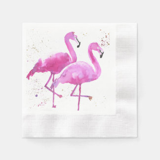 Guardanapo De Papel Papel Napkin com dois flamingos cor-de-rosa
