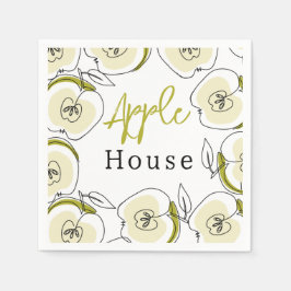 Guardanapo De Papel Papel Napkin com maçã desenhada.