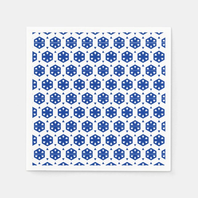 Guardanapo De Papel Papel Napkin - Flores Estilizadas em Linhas (Frente)