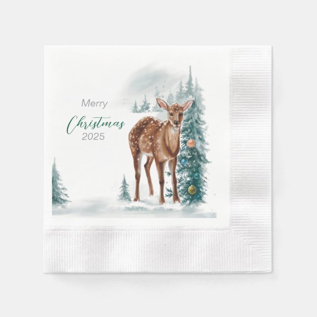 Guardanapo De Papel Papel Napkin "Graceful Christmas Doe" (Frente)