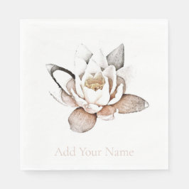 GUARDANAPO DE PAPEL PAPEL NAPKIN : LOTUS BRANCO + PERSONALIZÁVEL