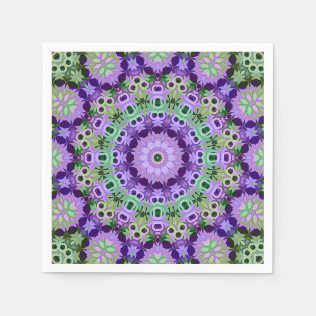 Guardanapo De Papel Papel Napkin Padrão circular Mandala caleidoscópio (Frente)