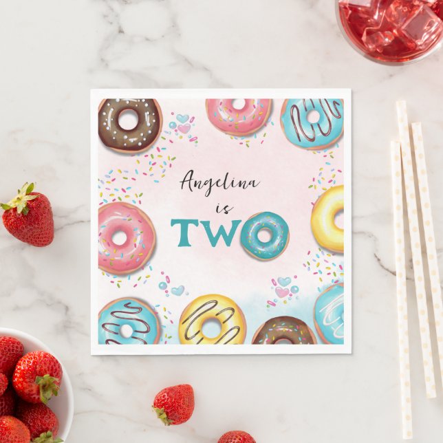 Guardanapo De Papel Papel Napkin para um segundo aniversário. (Insitu)