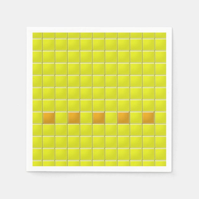 Guardanapo De Papel Papel Napkin - Praça do Mosaico em Amarelo (Frente)