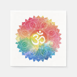 GUARDANAPO DE PAPEL PAPEL NAPKIN: RAINBOW MANDALA