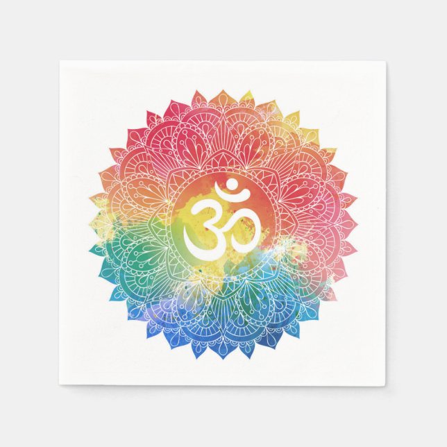 GUARDANAPO DE PAPEL PAPEL NAPKIN: RAINBOW MANDALA (Frente)