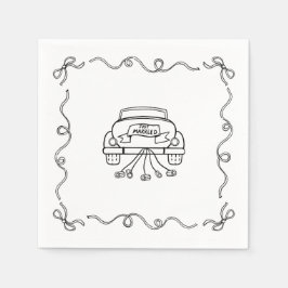 Guardanapo De Papel Papel Napkin - Recem casados - Carro de Getaway