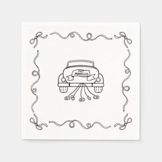 Guardanapo De Papel Papel Napkin - Recem casados - Carro de Getaway