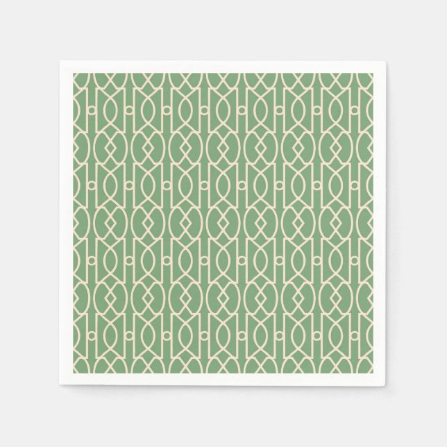 Guardanapo De Papel Papel Napkin - TRELLIS - VERDE (Frente)