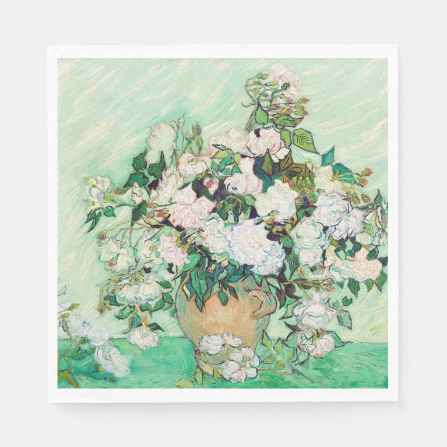 GUARDANAPO DE PAPEL PAPEL NAPKIN : VAN GOGH : ROSAS (Frente)