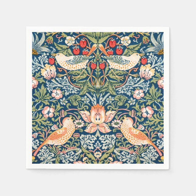 GUARDANAPO DE PAPEL PAPEL NAPKIN: WILLIAM MORRIS STRAWBERRY THIEVES (Frente)
