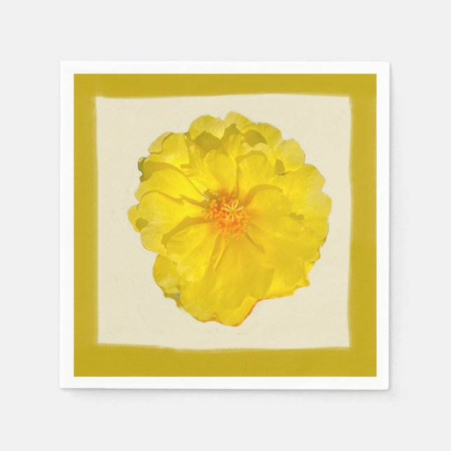 Guardanapo De Papel Papel Napkin Yellow Moss Rosa (Frente)