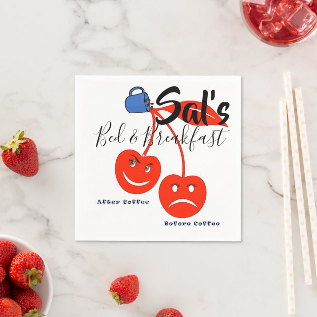 Guardanapo De Papel Papel Napkins, Antes e Depois de Cerejas De Café (Insitu)