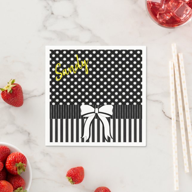 Guardanapo De Papel Papel Napkins, Arco de Greve de Polkadot Branco Pr (Insitu)