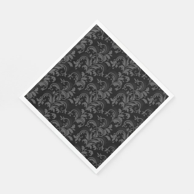 Guardanapo De Papel Papel Napkins-Black Flourish (Quina)
