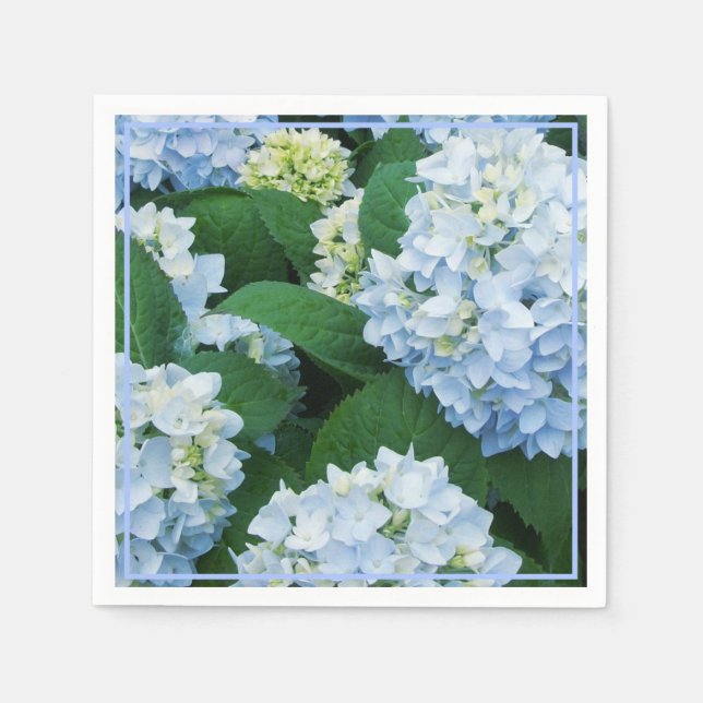 Guardanapo De Papel Papel Napkins-Blue Hydrangeas (Frente)