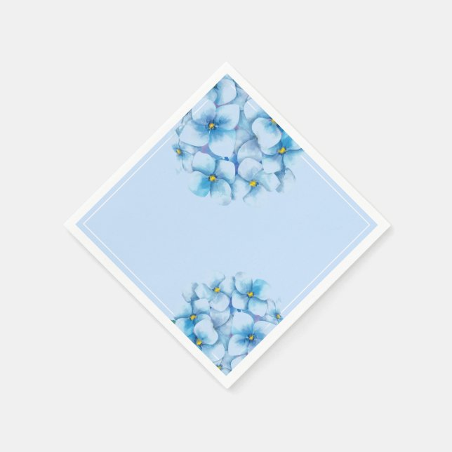 Guardanapo De Papel Papel Napkins-Blue Hydrangeas (Canto)