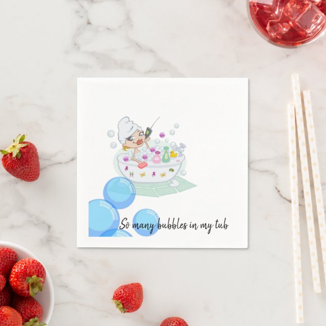 Guardanapo De Papel Papel Napkins, Bubble Bath Bathroom Napkins (Insitu)