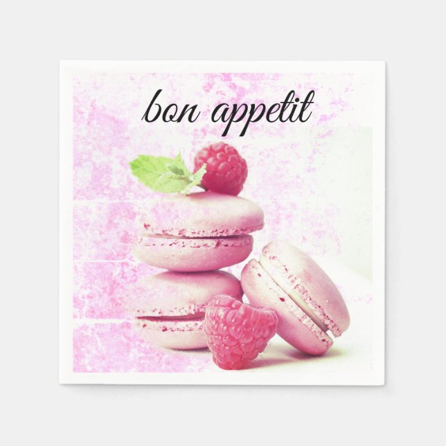 Guardanapo De Papel Papel Napkins com Macarons Franceses (Frente)