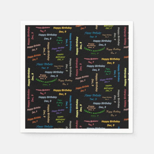 Guardanapo De Papel Papel Napkins dezembro, 9 de aniversário (Frente)