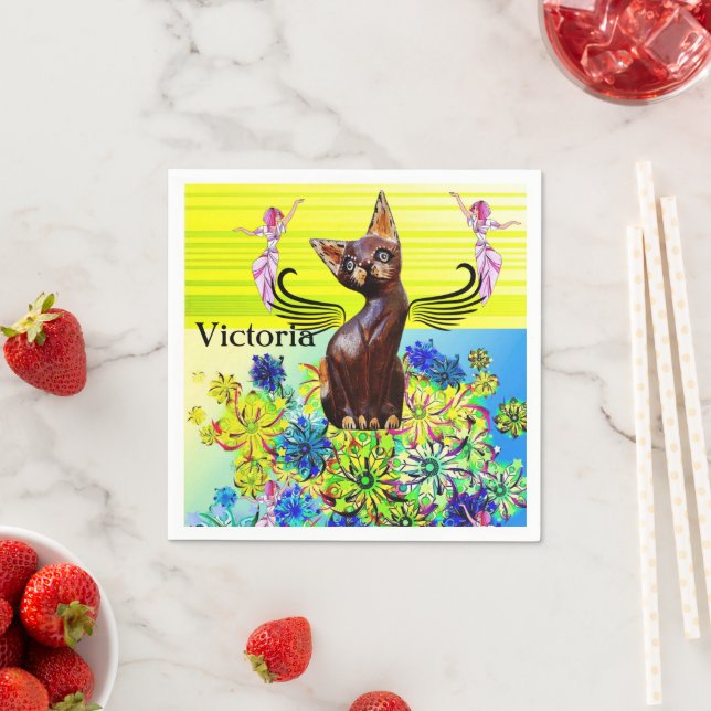 Guardanapo De Papel Papel Napkins, Fada Kitten Floral (Insitu)