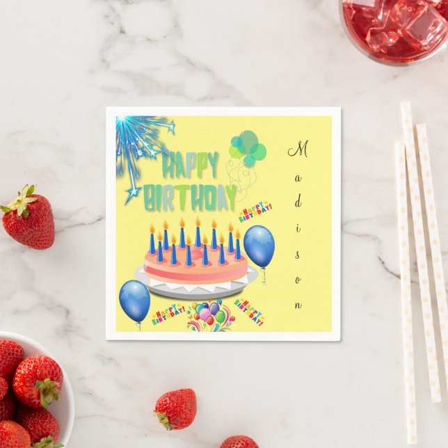 Guardanapo De Papel Papel Napkins, Feliz Aniversário (Insitu)