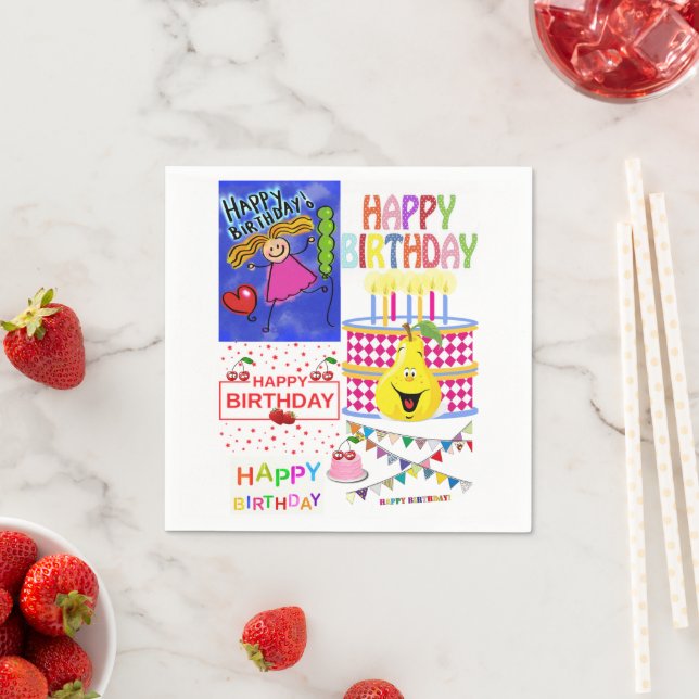 Guardanapo De Papel Papel Napkins, Feliz Aniversário Polar (Insitu)