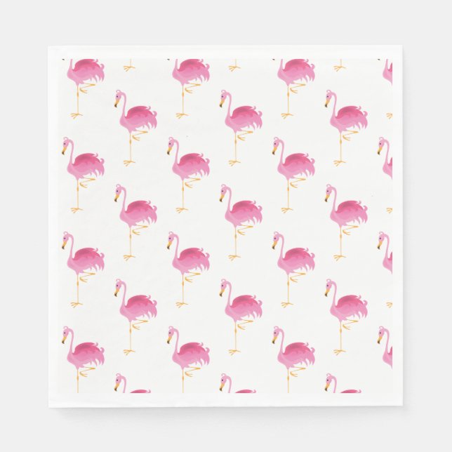 Guardanapo De Papel Papel Napkins - Flamingos Rosa (Frente)