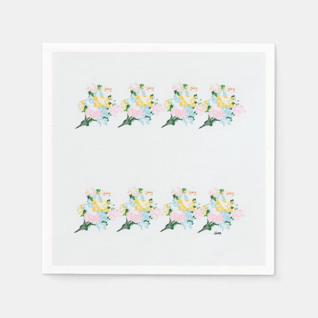 Guardanapo De Papel Papel Napkins: Flores de primavera em uma Cintura (Frente)