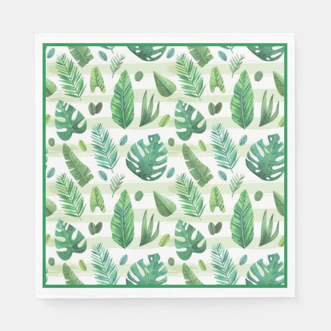 Guardanapo De Papel Papel Napkins - Folhas Tropicais (Frente)