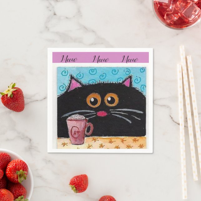 Guardanapo De Papel Papel Napkins, Gato Whimsical (Insitu)